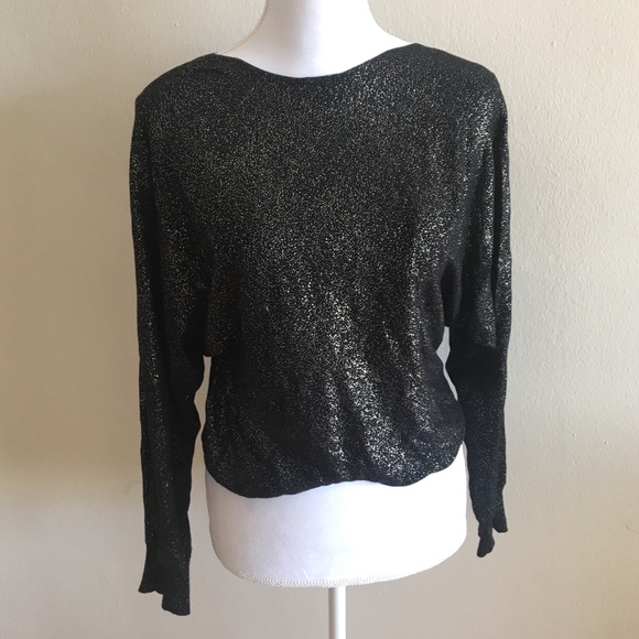black shimmer top